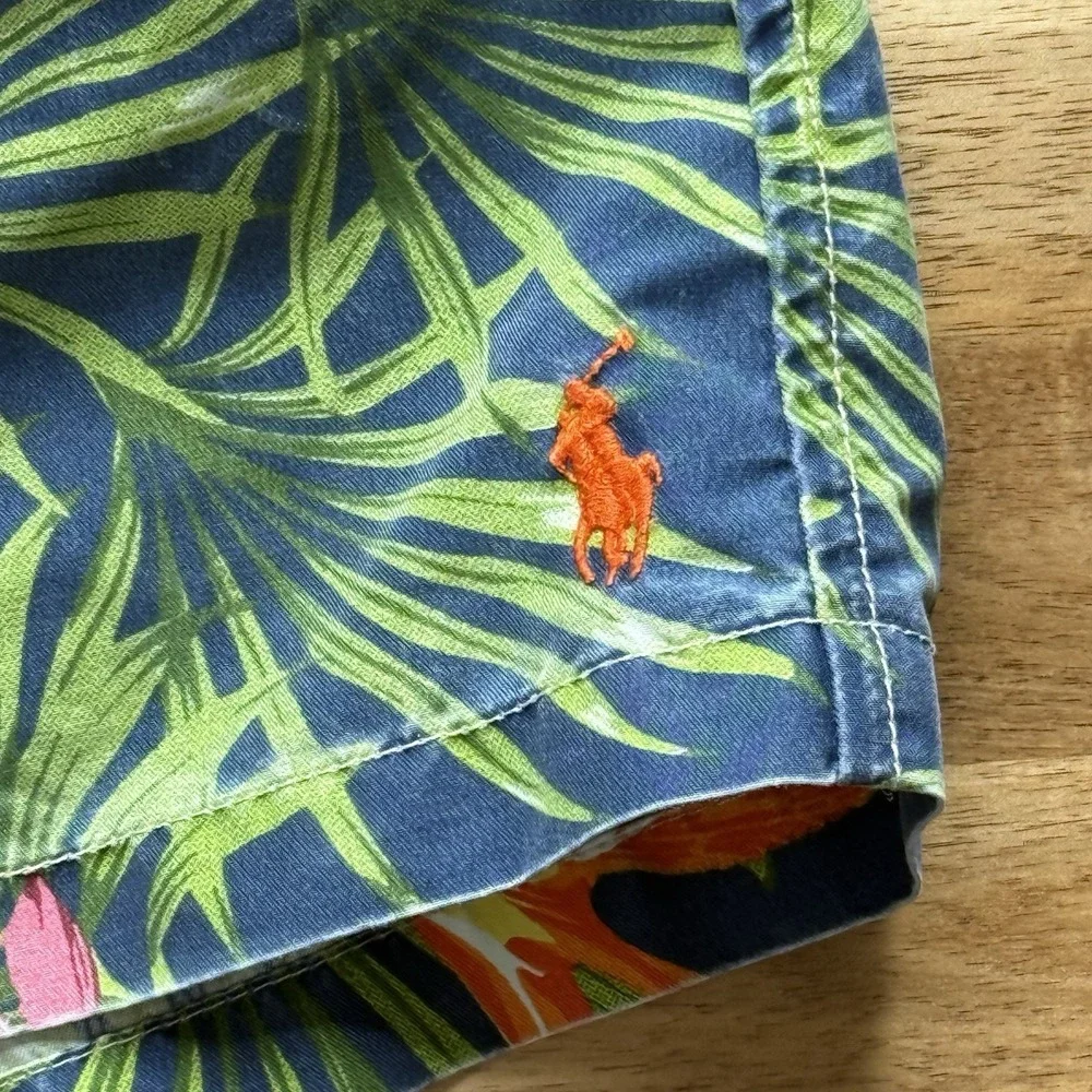 Polo Ralph Lauren Mens Traveler Swim Shorts Tropical Floral Pattern Size Medium